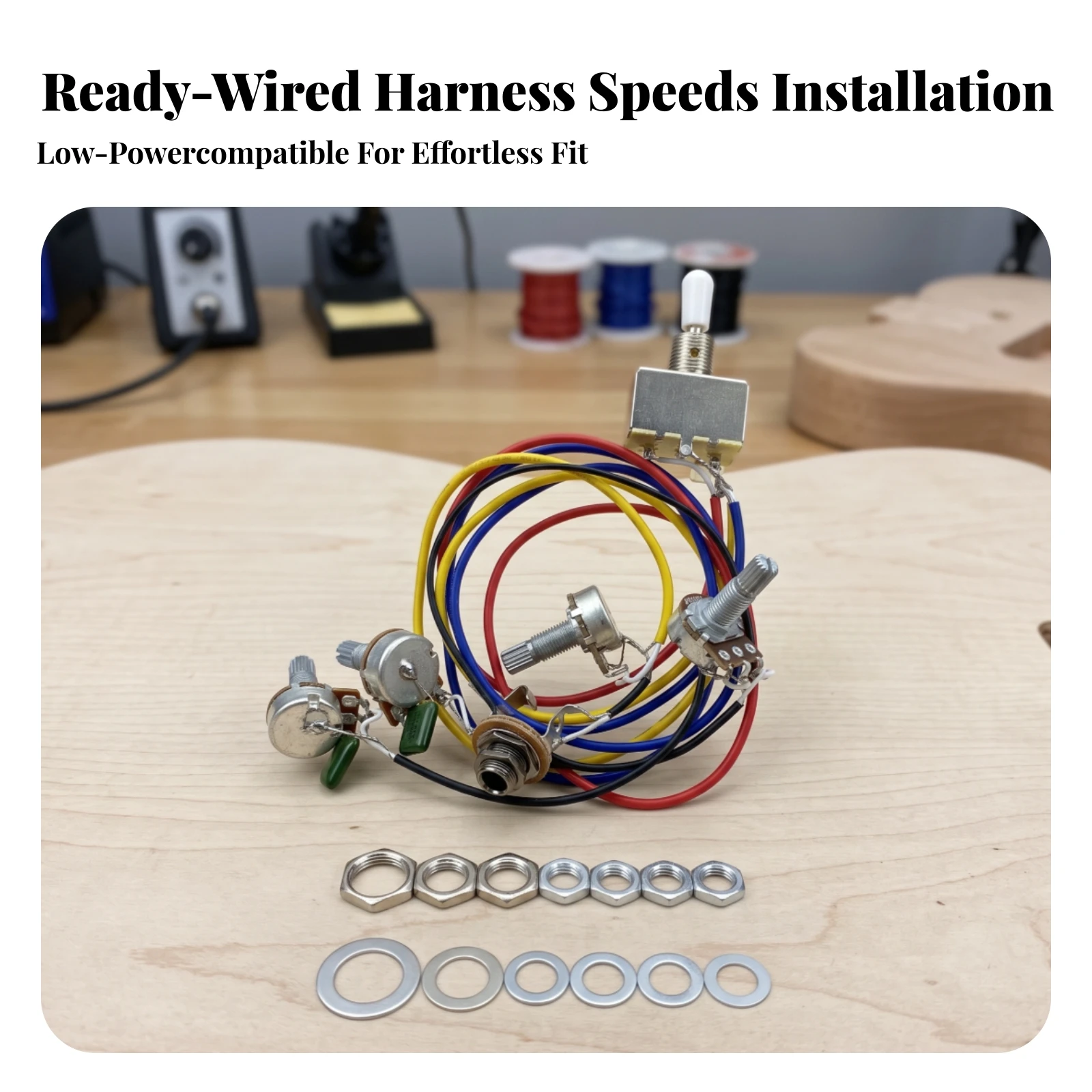 Prewired Guitar Wiring Harness High Quality Guitar Wiring Harness with 500k Pots Electronics Sturdy Low Noise for Guitarists