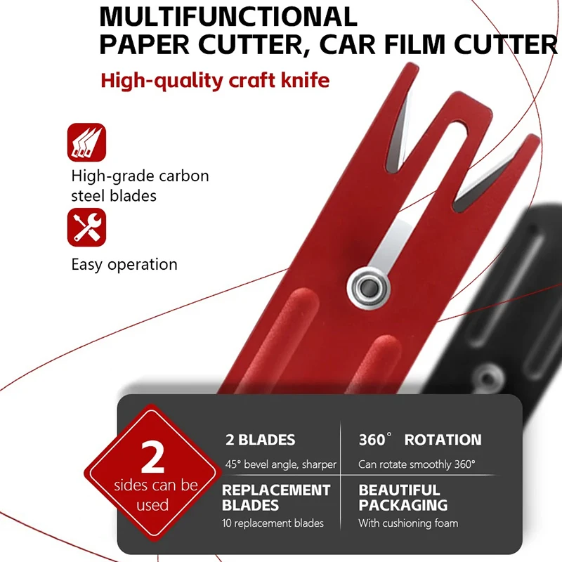 Multifunctional film cutting knife Wrapping Paper Cutter with packaging box Safety Paper Cutting Tool for Window Tint Car Wrap