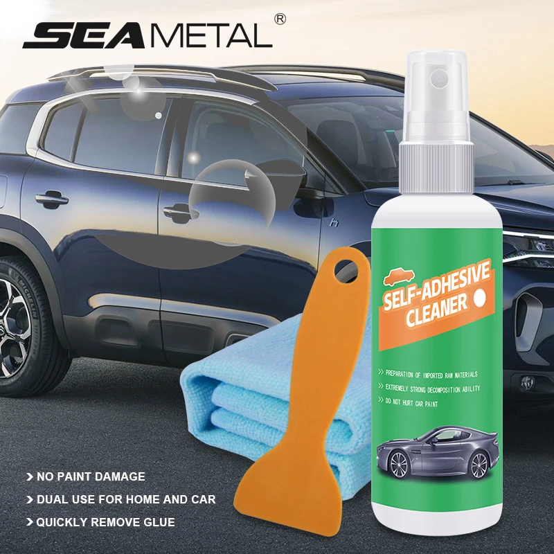 SEAMETAL 100ml Car Sticker Remover Kits Sticky Residue Removal Car Glass Label Cleaner Adhesive Glue Spray for Car Accessories