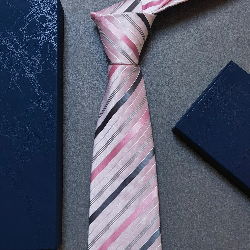 Роскошный жаккардовый галстук высокого качества в полоску 8 см для мужчин