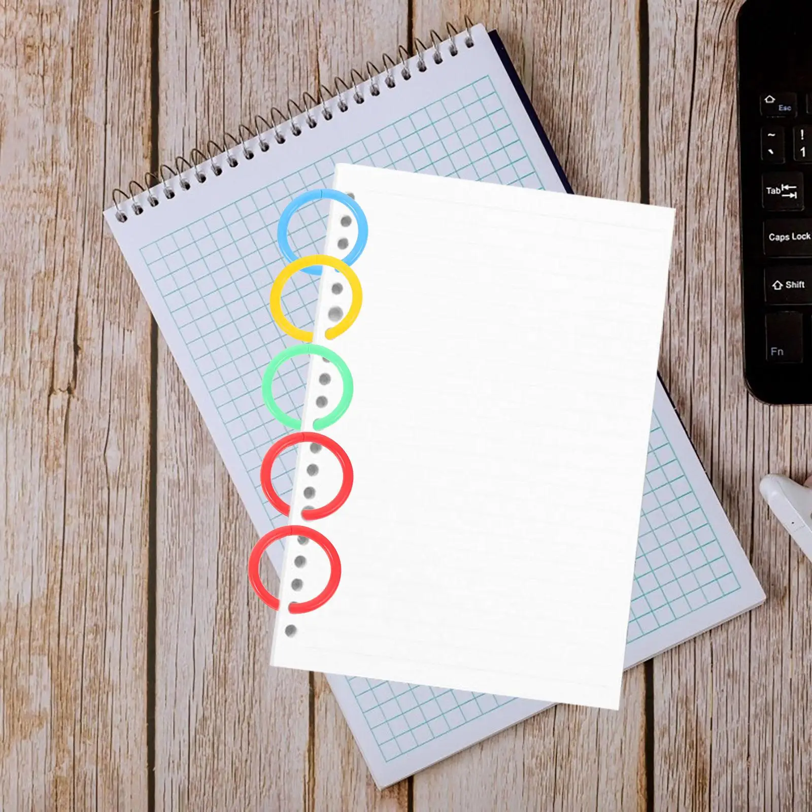 40pcs Colored Loose Plastic Leaf Loose Leaf Binder Book Small Binder Plastic Rings Rings For Index Cards Craft