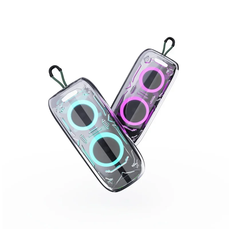

Portable outdoor wireless Bluetooth speaker TWS interconnected long lasting surround sound colorful lighting fabric sound system