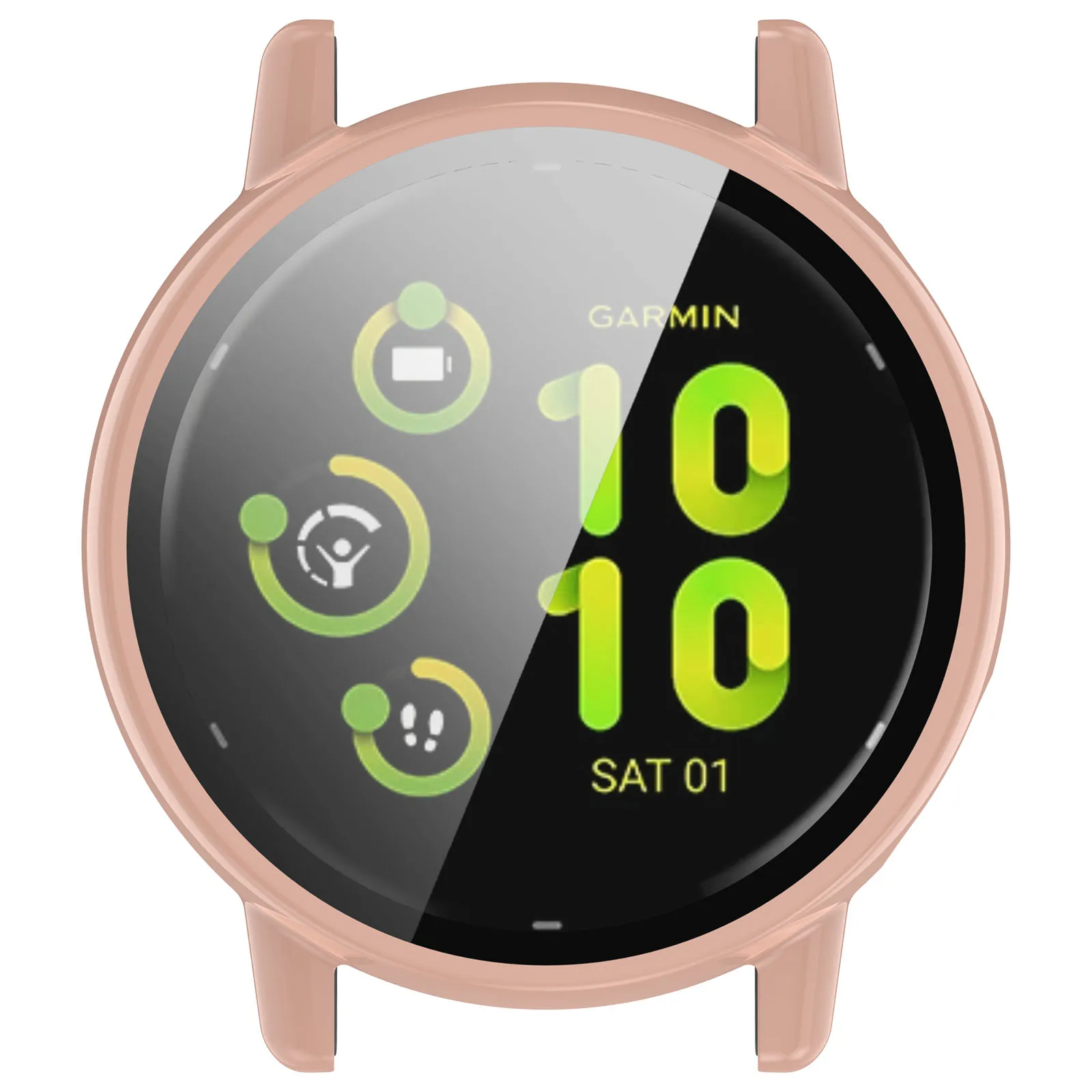 Hard Shell Glass Screen Protector Film Edge Frame Case For Garmin Vivoactive 5 Smart Watch Protective Cover Guard Accessories