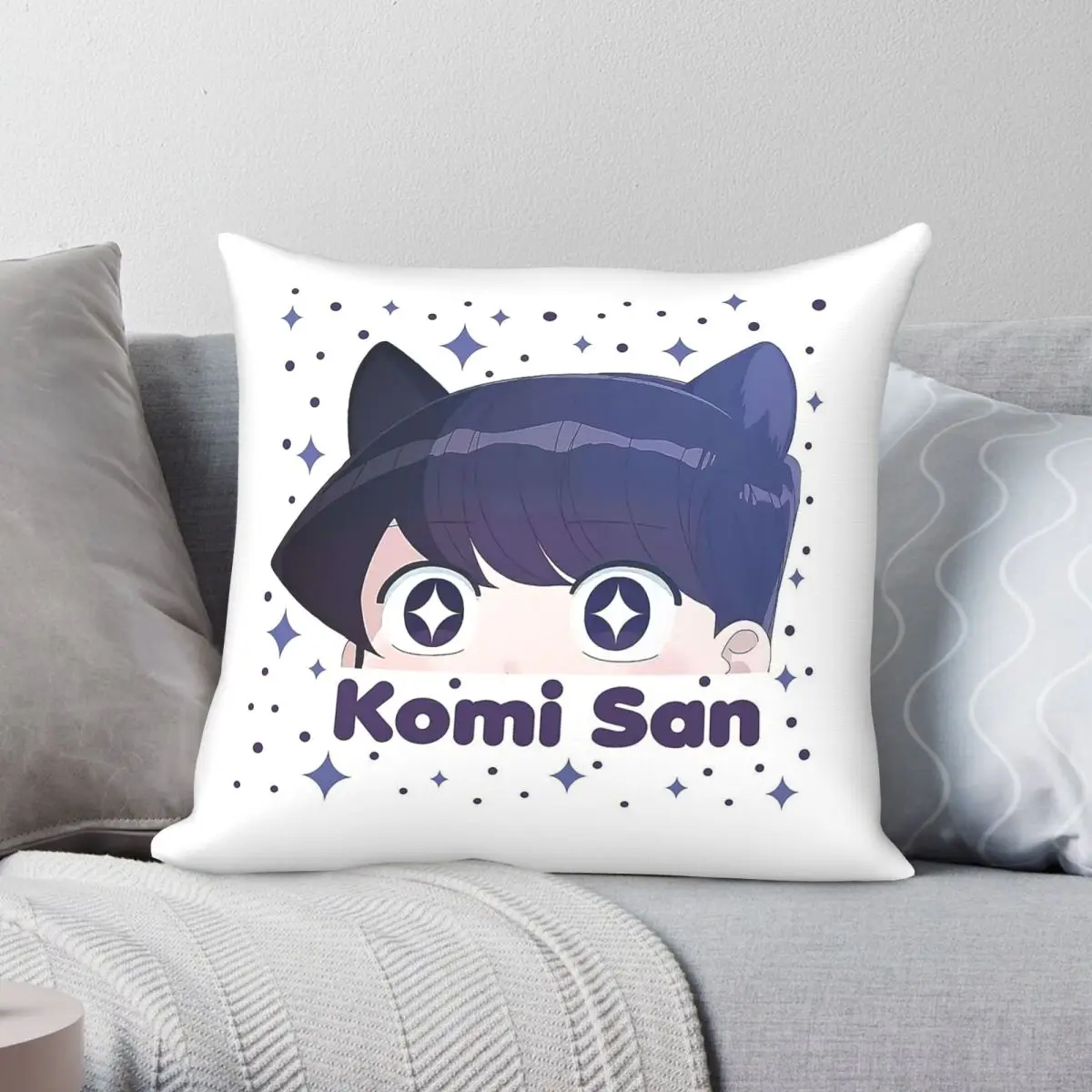 Komi Can't Communicate Square Pillowcase Polyester Linen Velvet Creative Decorative Throw Pillow Car Cushion Cover Wholesale