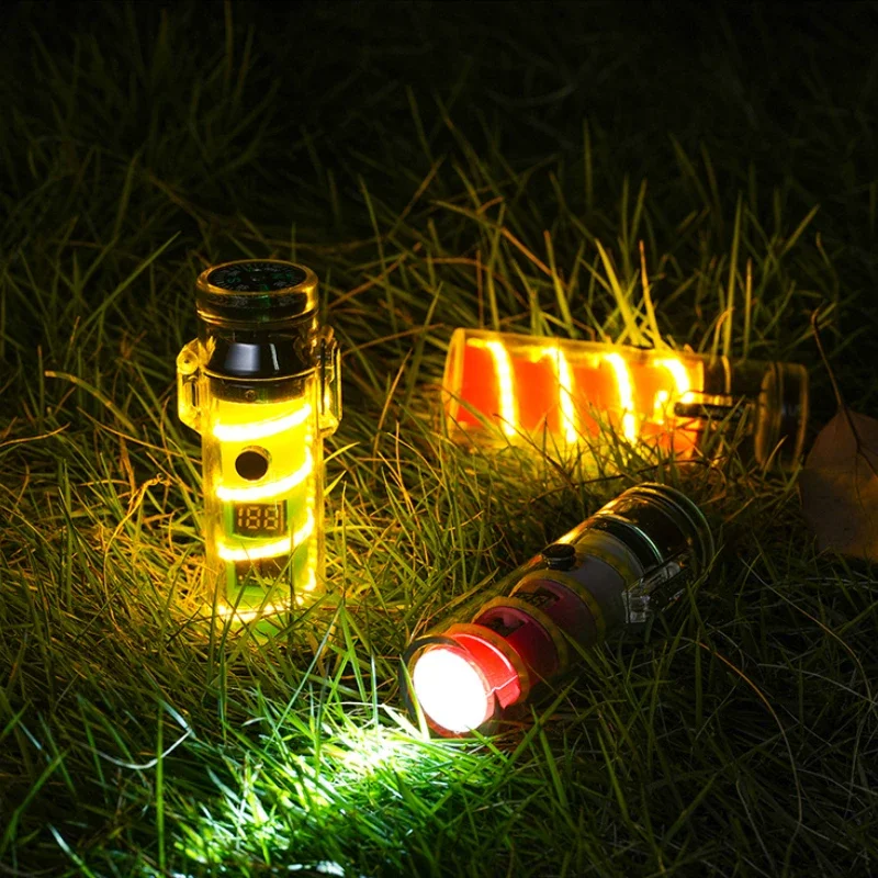 Double Arc Lighter with Ambient Light, Outdoor Lighting, with Compass, Multifunctional Emergency Flashlight and Lighter in One