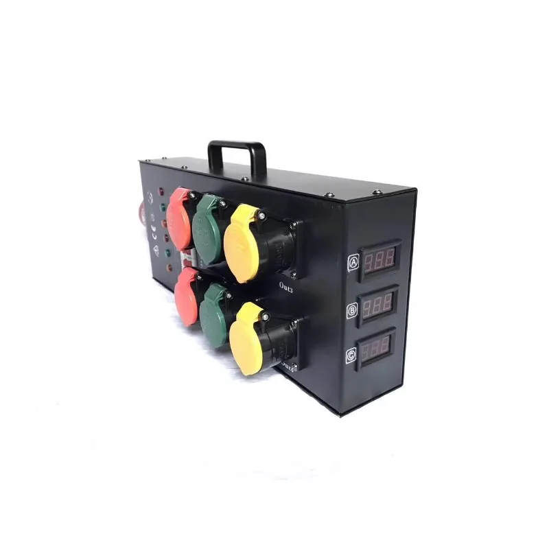 6 Way 16A Waterproof Junction Box Stage Lighting Power Distribution Box Breakout Box Flight Case Rack