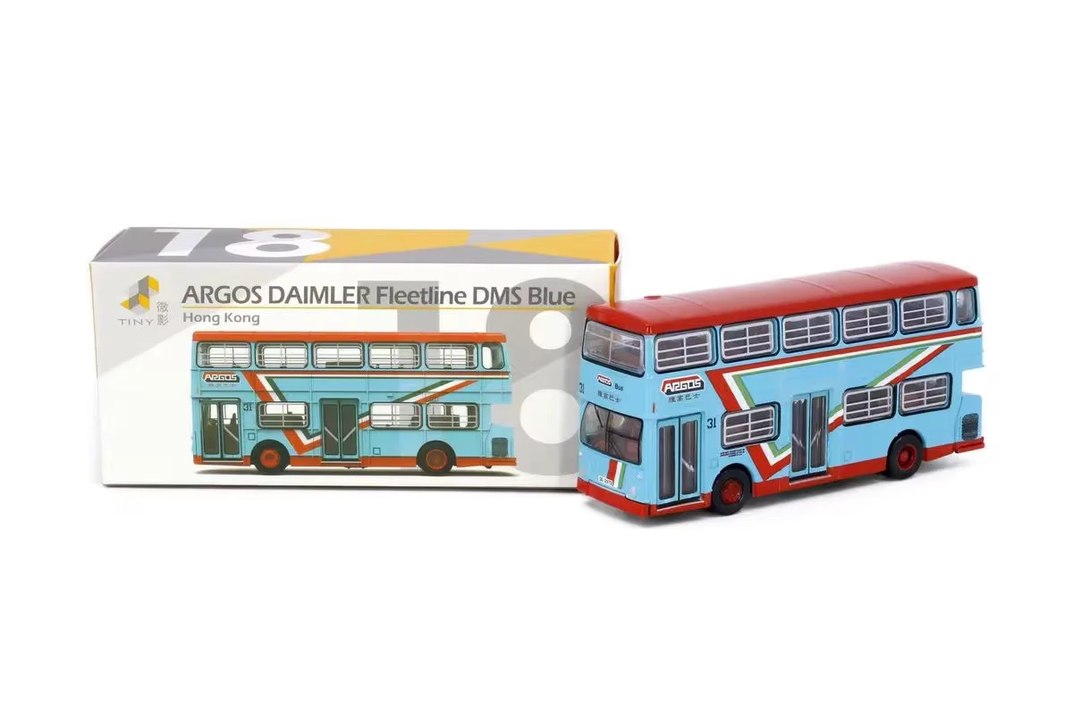 Tiny Argos Daimler Fleetline DMS Blue Hong Kong Bus  1/110 DieCast Model Collection Limited Edition Hobby Toys