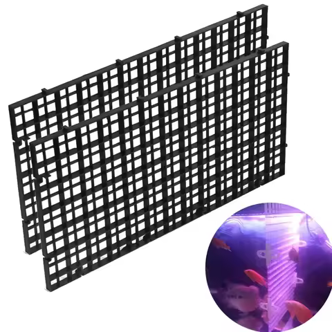 2pcs Aquarium Fish Tank Filter Net Black Grid Divider Tray Crate Fish Tank Filter Bottom Isolate Pet Cleaning Tool Plastic Mesh