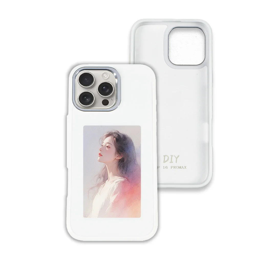 

White Shell HD Smart Phone Case NFC Funclion For iphone 16 Pro Max 3.97" E Ink Screen DlY Fashion