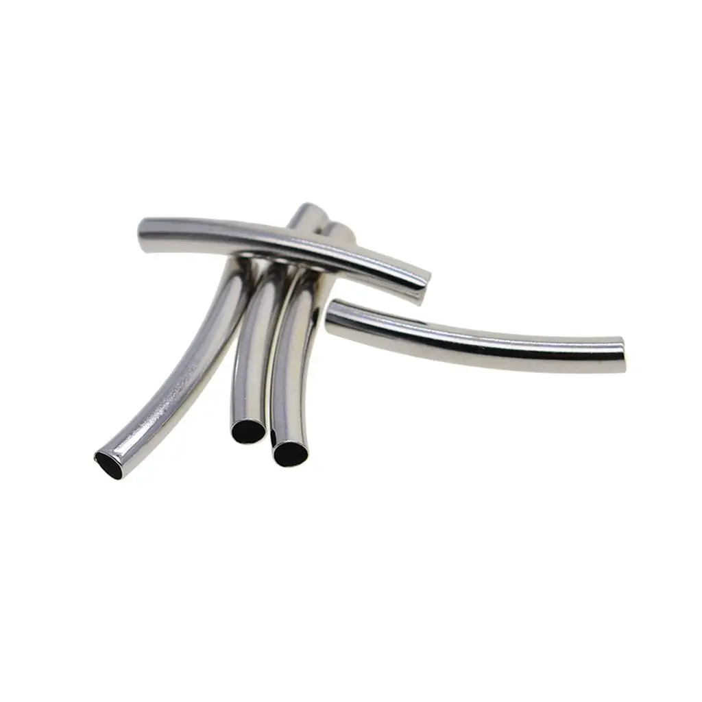 50 قطعة النحاس طويل منحني السلس أنبوب فاصل حبة 25x3 مللي متر DIY بها بنفسك صنع المجوهرات