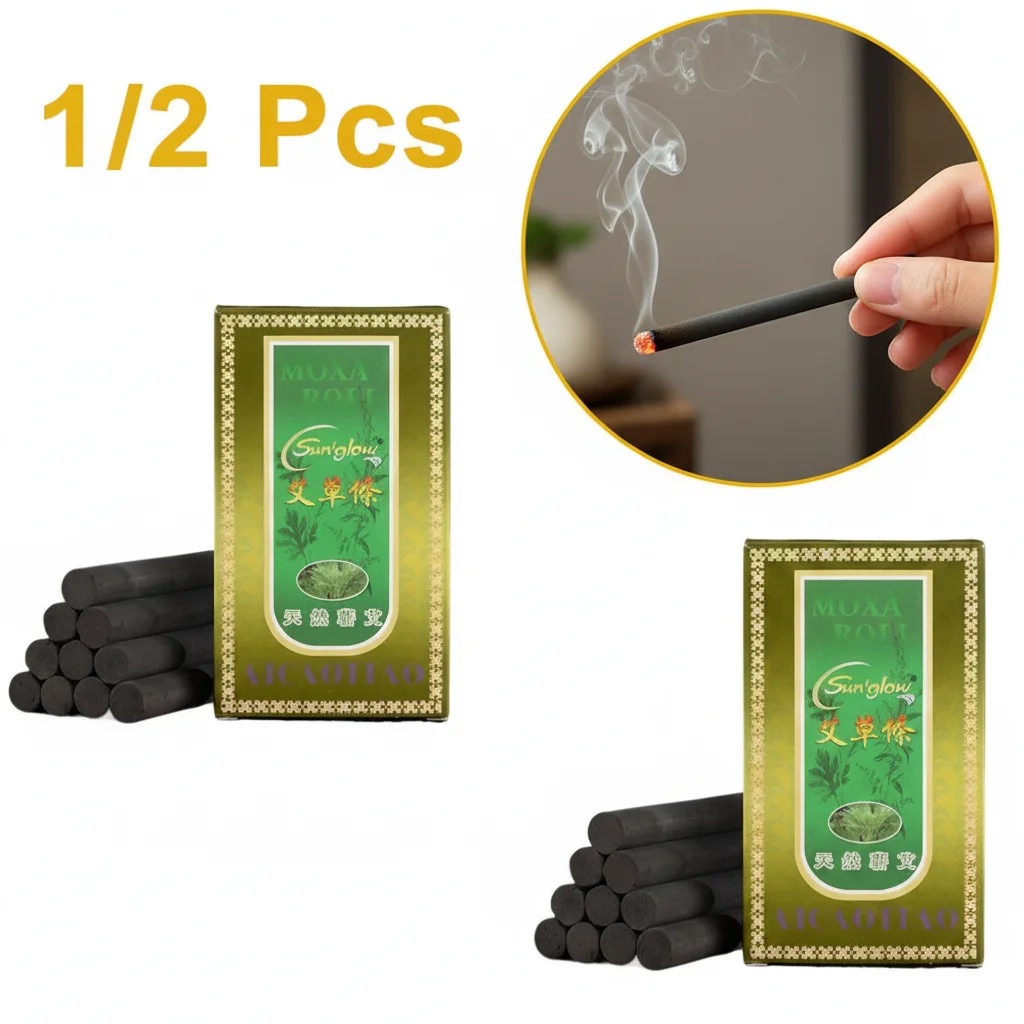Rollos de Moxa sin Humo de Verano, Artemisia Selvatica, Ajenjo, para Moxibustión, Calentamiento, Acupuntura, Masaje y Cuidado de la Salud