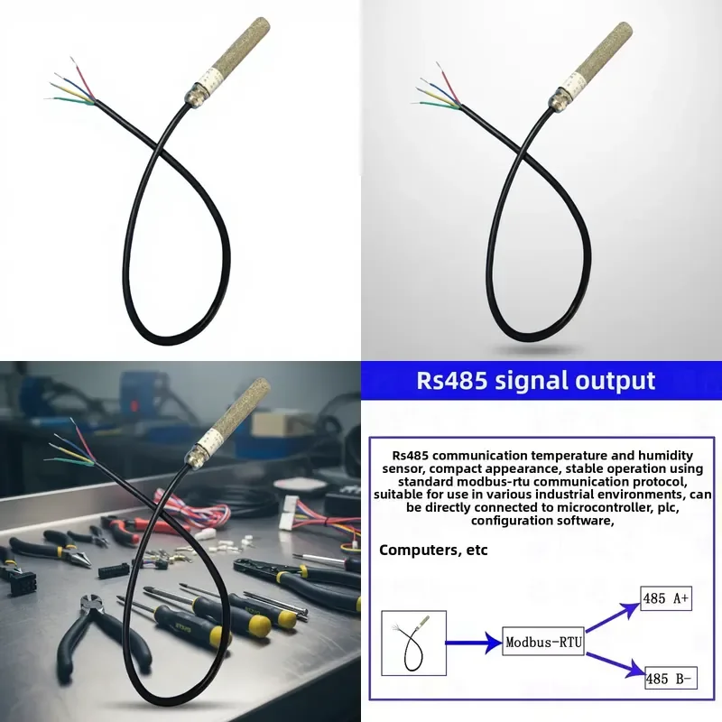 Industrial Waterproof RS485 Acquisition Module Air Temperature and Humidity Monitoring Sensor Probe Environmental Sensors