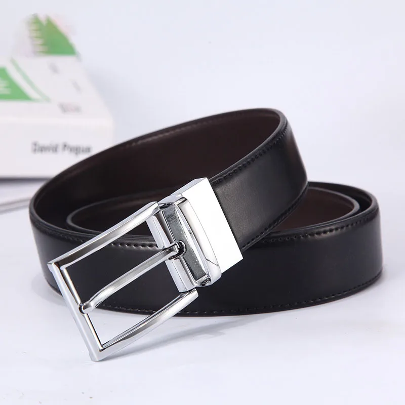 Men's rotating reversible alloy buckle belt men's business leisure double-sided leather men's belt for jeans