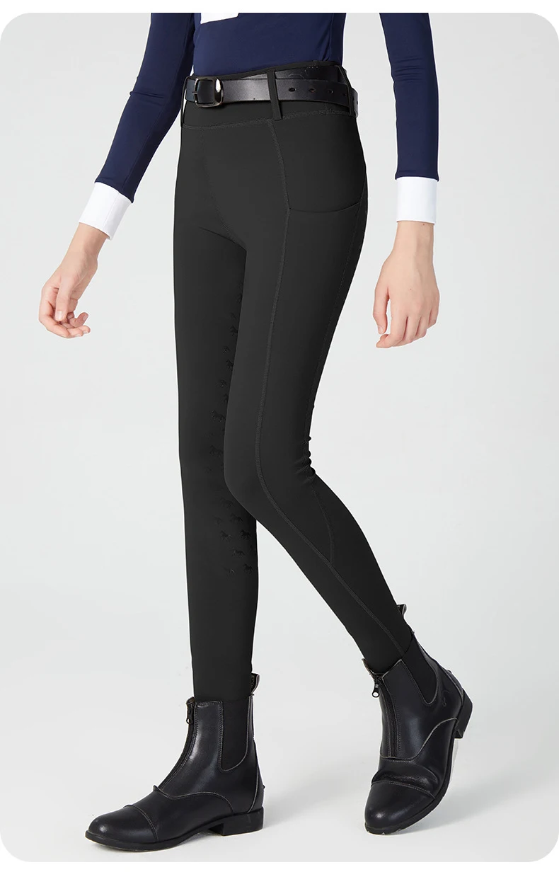Silicone Children's Equestrian Pants Anti Slip Wear‑Resistant Pocket Riding Pants High Waisted Tight Fitting Equestrian Clothing
