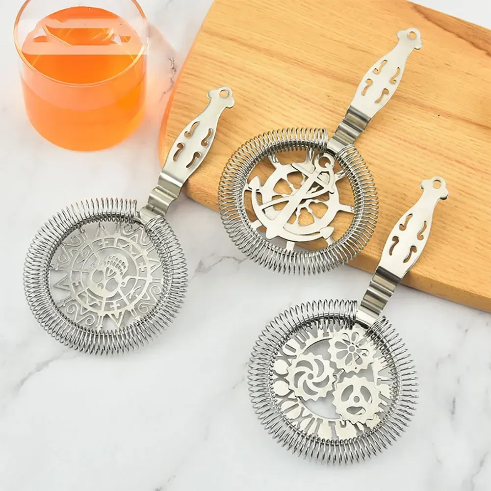 Skull and Mechanical Watch Bar Strainer Sprung Cocktail Strainer Stainless Steel Deluxe Strainer Bar Tools Wine Accessories