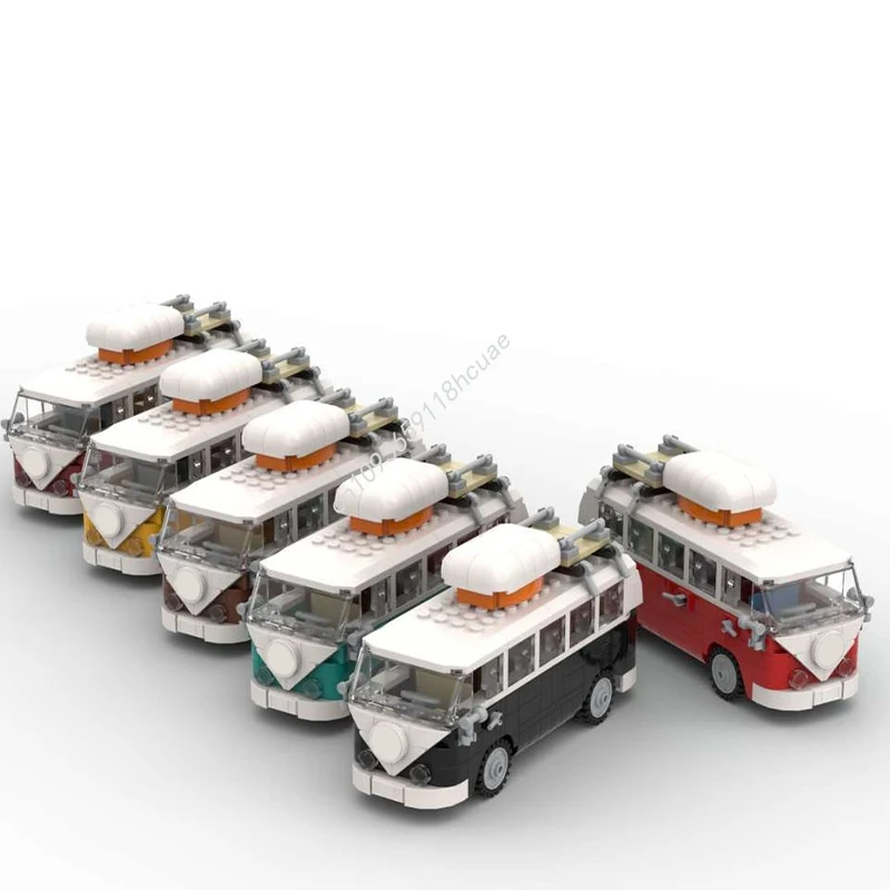 

2144 шт. MOC People's Car Bus T1 Набор из шести цветов City Champions Декоративный строительный комплект «сделай сам» идеально подходит для рождественского подарка