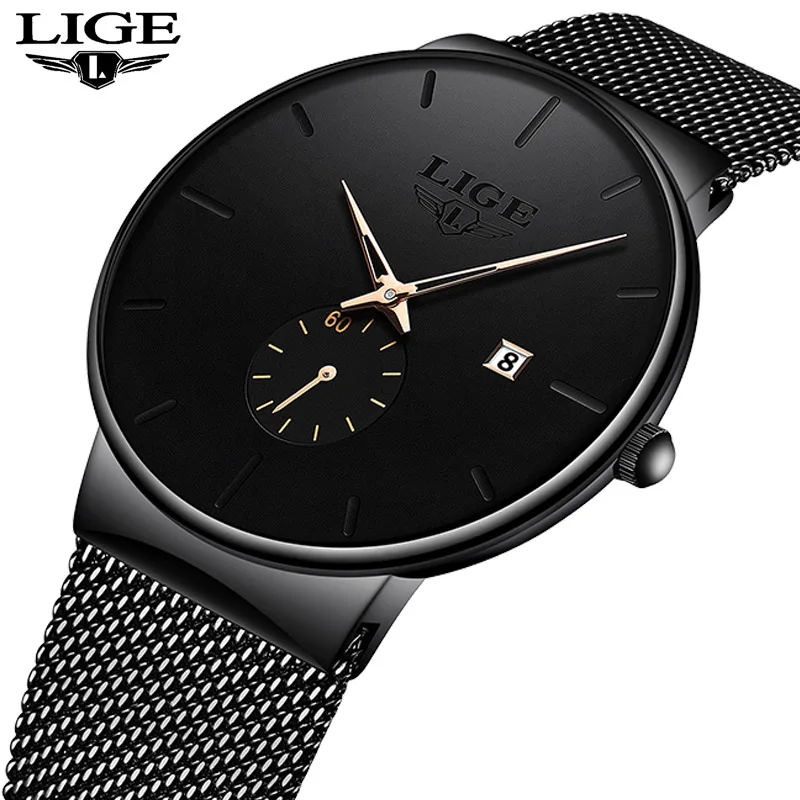 ساعات رجالية بسيطة من TOP LIGE لعام 2025 ساعة يد كوارتز عصرية فاخرة ساعات مقاومة للماء للرجال relogios masculino + BOX