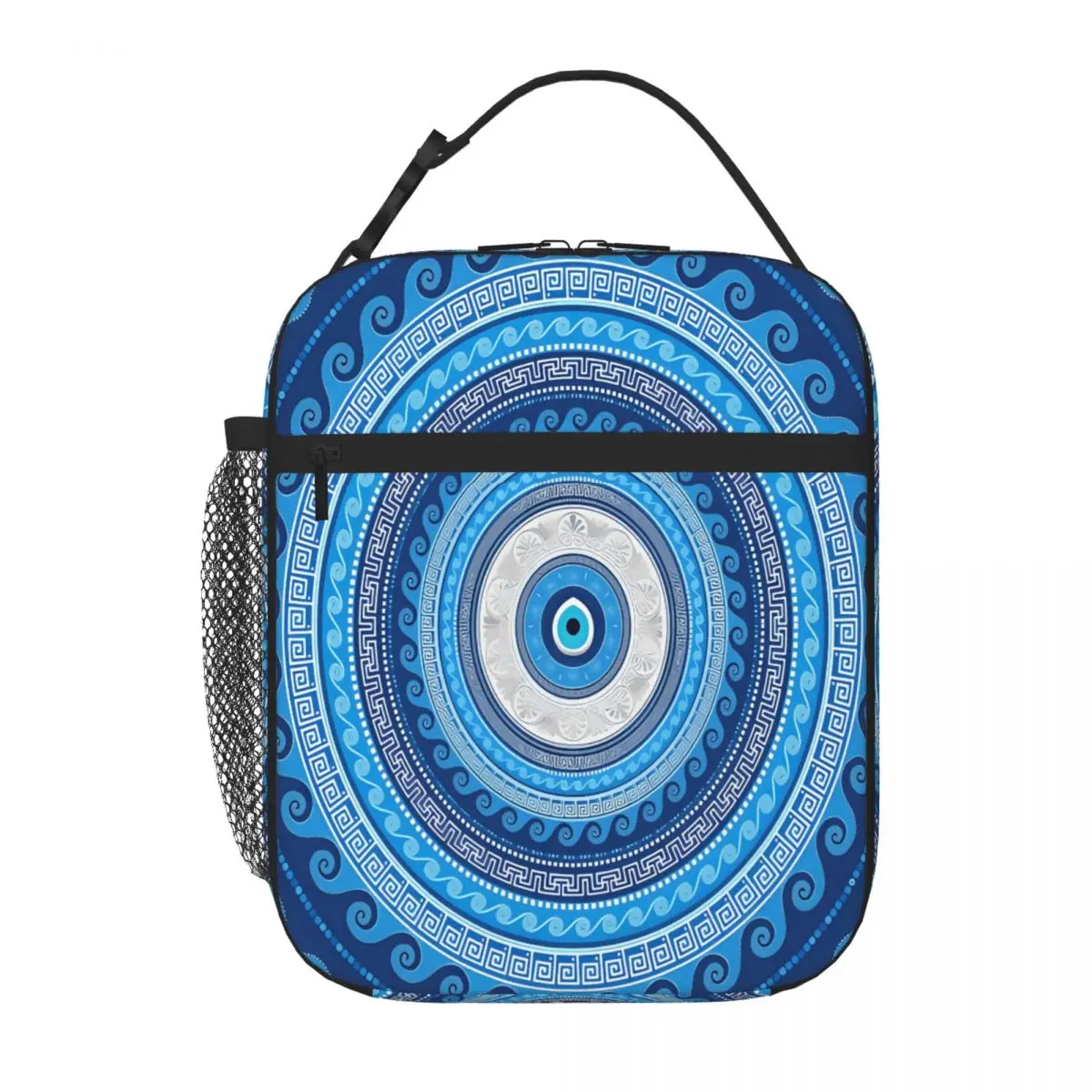 Bestselling Greek Mati Mataki - Matiasma Evil Eye Ornament Floral Compact Lunch Bag Gym Post-Workout Cooler Lunch Bag