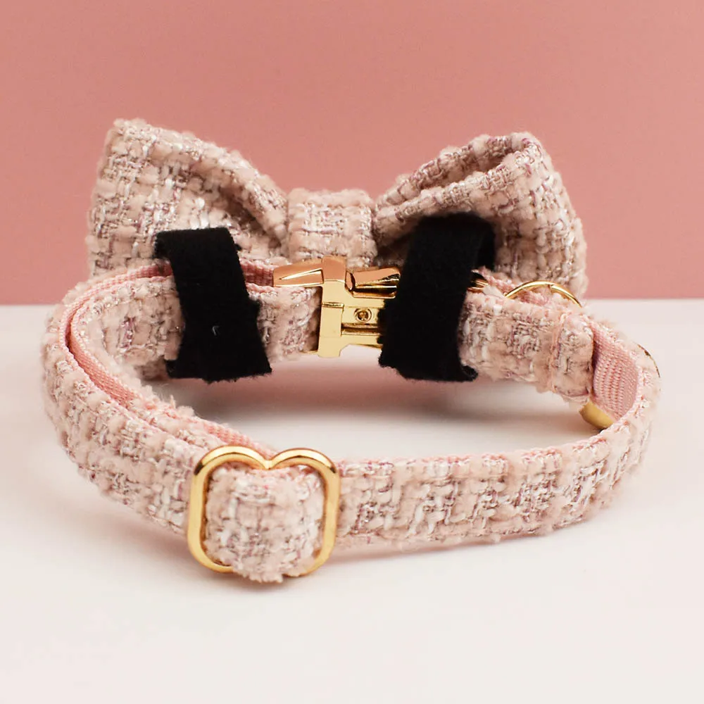 Personalisiertes Katzenhalsband- und Leine-Set aus Metallbeschlägen mit Glockengravur-ID-Tag für Haustierzubehör für Kätzchen – Detail 15
