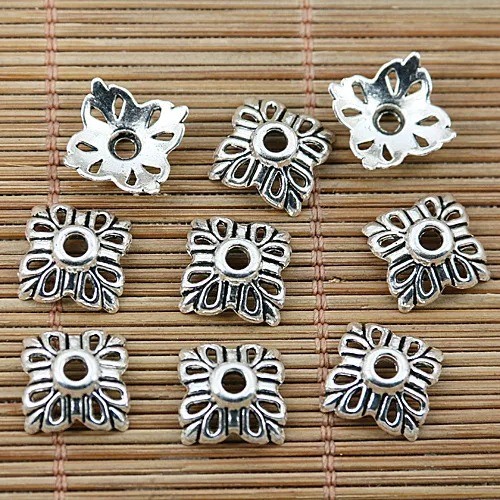 60pcs 1.7mm hole 2.2mm Tibetan silver flower bead caps EF1861