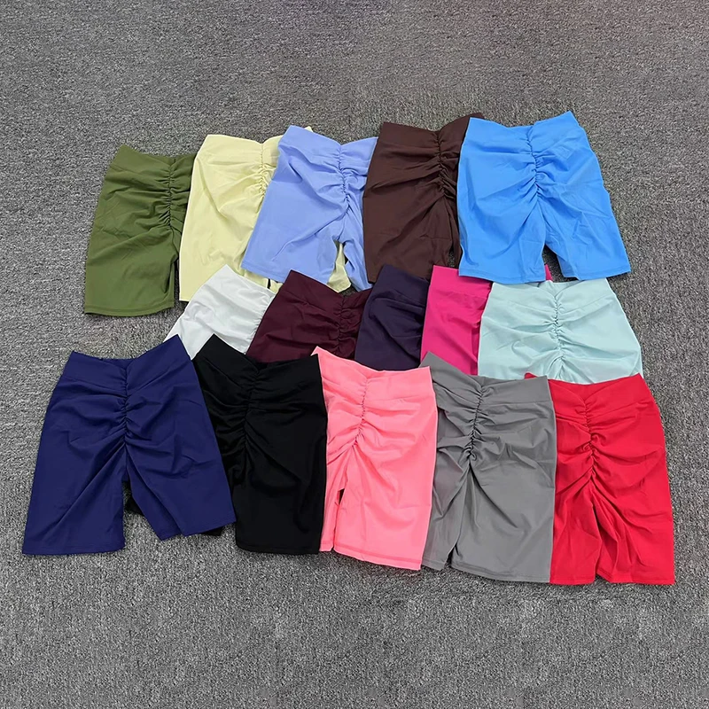 Sexy V Back Scrunch Yoga Shorts Gym Shorts Women Fitness Push Up Sports Leggings Women Running High Waist Workout Shorts Female