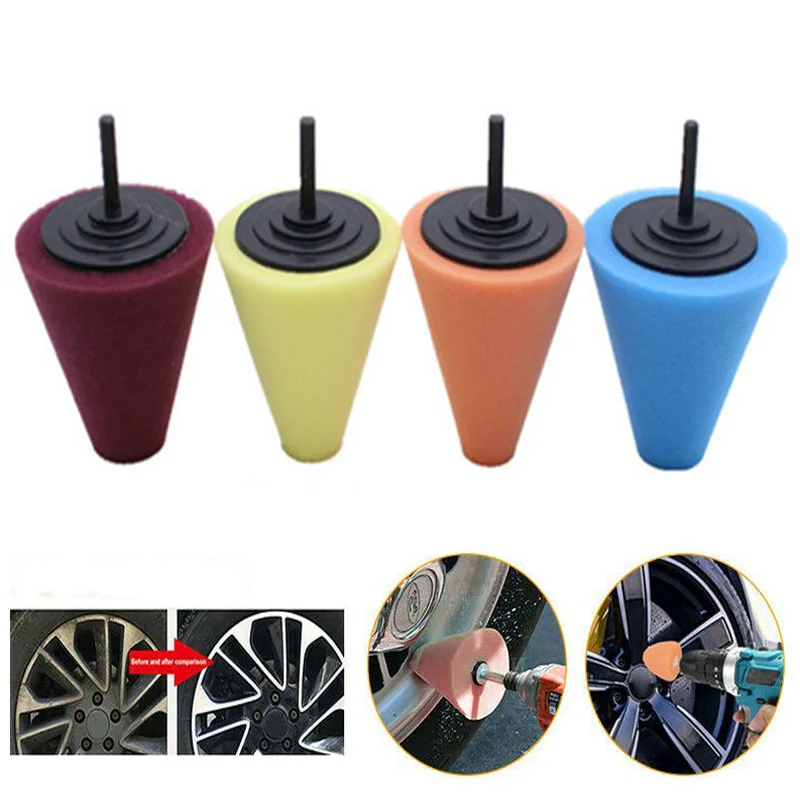 

Car Wheel Polishing Sponge for Electric Drill 3inch Burnishing Ball Polishing Cone Car Hub Buffing Sponge Cleaning Accessories