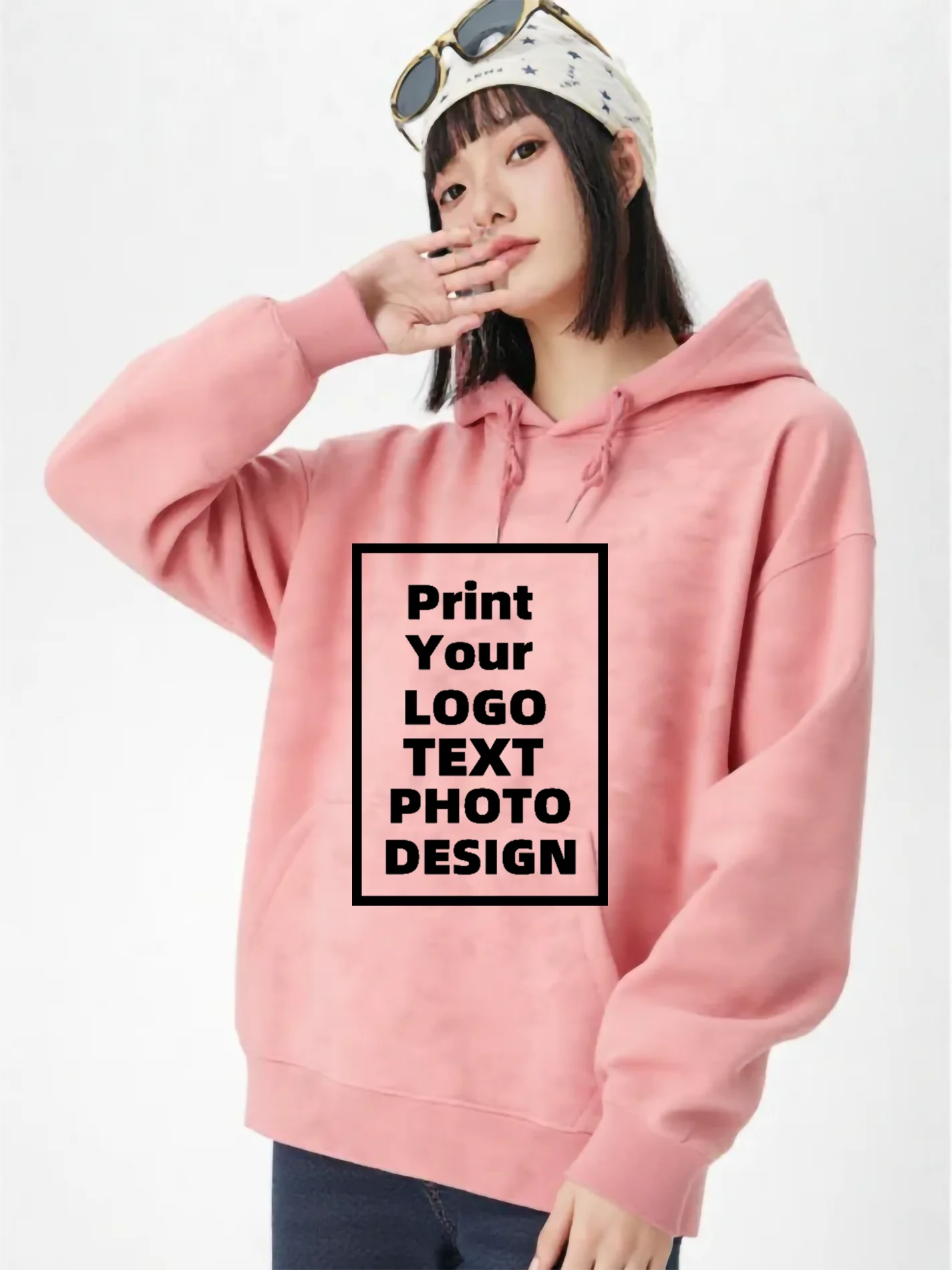 Personalisiertes Logo, personalisierte Hoodies, Komfort-Sweatshirt, Student, lässig, individueller Druck, Text, DIY-Hoodie, modische Kapuzenkleidung für Damen