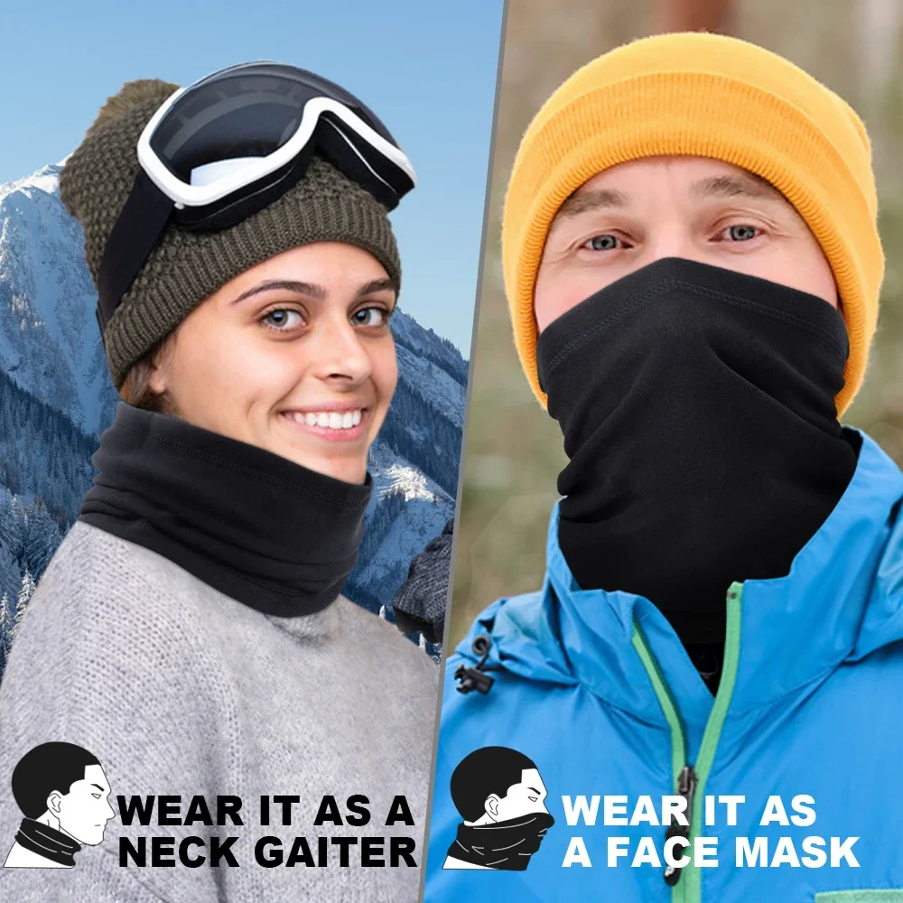 Winter Thermal Face Bandana Mask Neck Warmer Gaiter Ski Cycling Tube Scarf Hiking Snowboard Biker Sports Fleece Masks Men Women