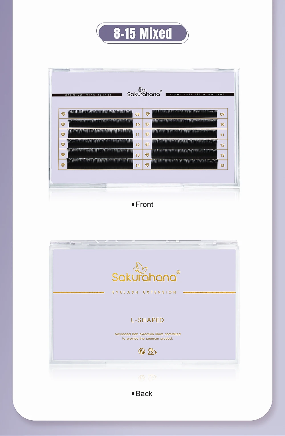 SAKURAHANA Flache Ellipse-Wimpern, natürlich, superweich, individuelle, matte Kunstnerzwimpern, B/C/D/L/LU Curl Split-Tips, flache Wimpern – Detail 3