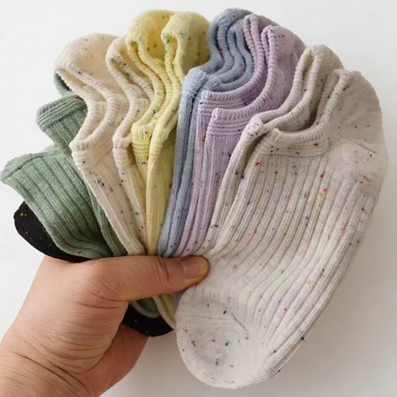 1/3/5/10/15 Pairs Random Women Macaron Color No Show Socks, Soft Breathable Casual Invisible Liner Socks