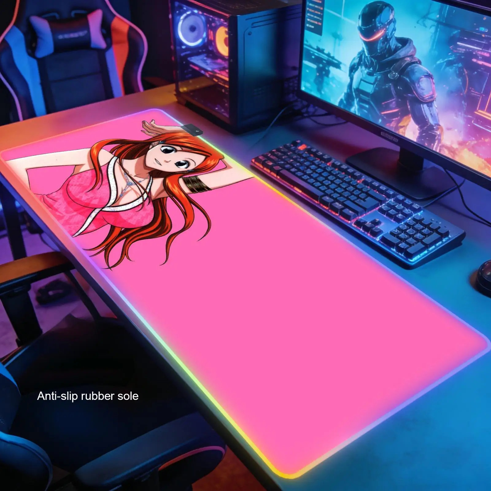 B-BLEACH New RGB Computer Home Mousepad XXL Desk Mats Natural Rubber Office Anti Slip Gaming Accessories pad