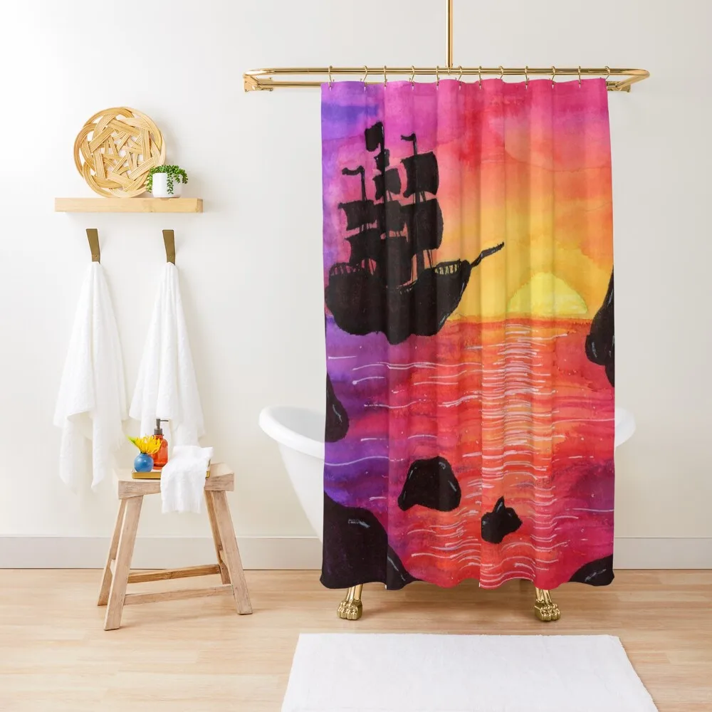 

Pirate Sunset Shower Curtain Cute Shower Shower For Bathroom Bathroom And Cover Curtain