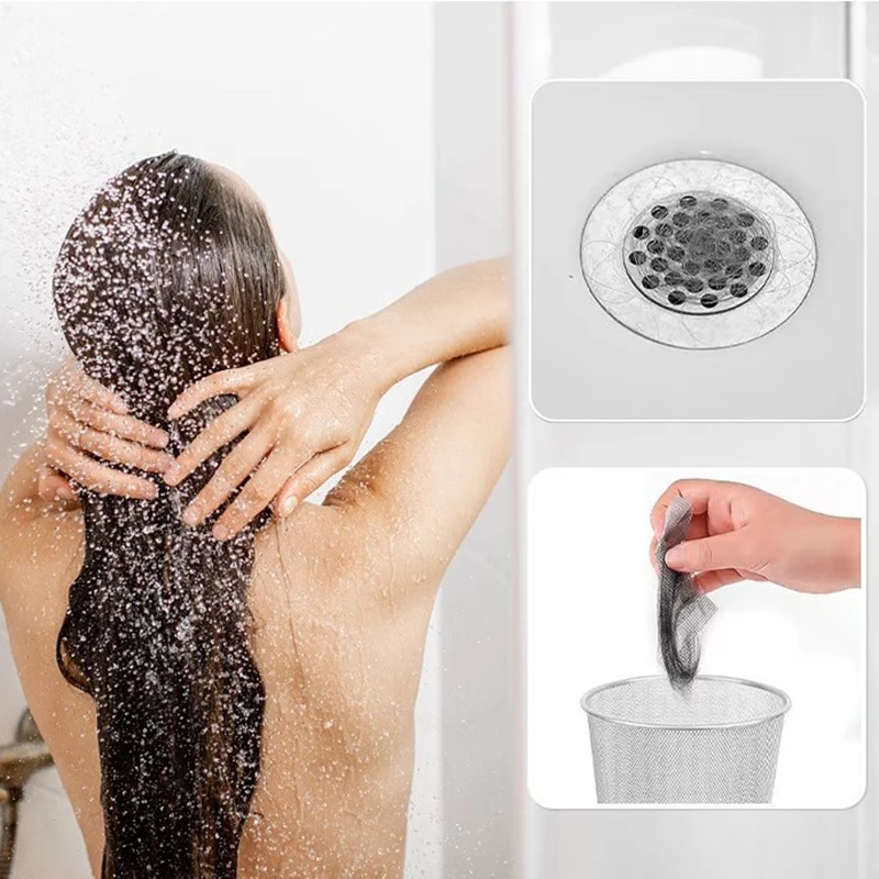 Disposable Cuttable Bathroom Kitchen Floor Drain Sticker Shower Sewer Mesh Filter Hair Catcher Kitchen Sink Sewer