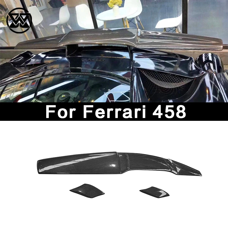 

Car Lip Tail Wing Splitter For Ferrari 458 Carbon Fiber Rear Trunk Lid Spoiler Wing Diffuser Auto Parts Body Kits