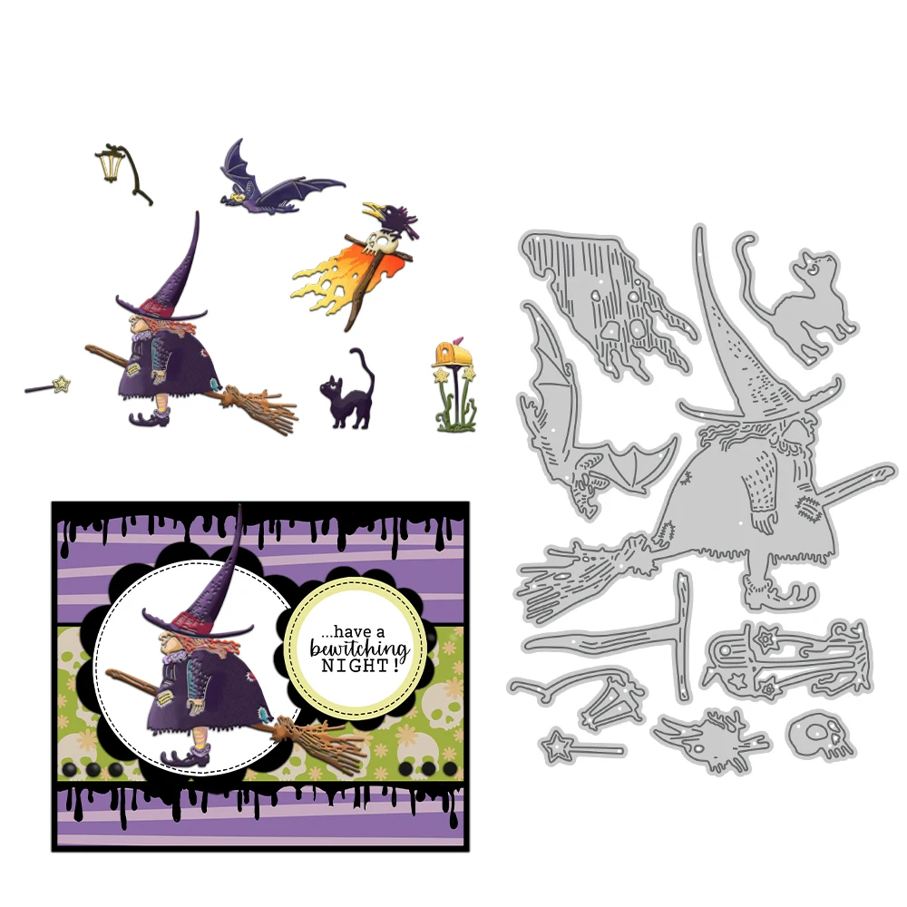 

MangoCraft Хэллоуин серия ведьмы режущие штампы DIY Искусственные металлические штампы Нож Форма для изготовления открыток