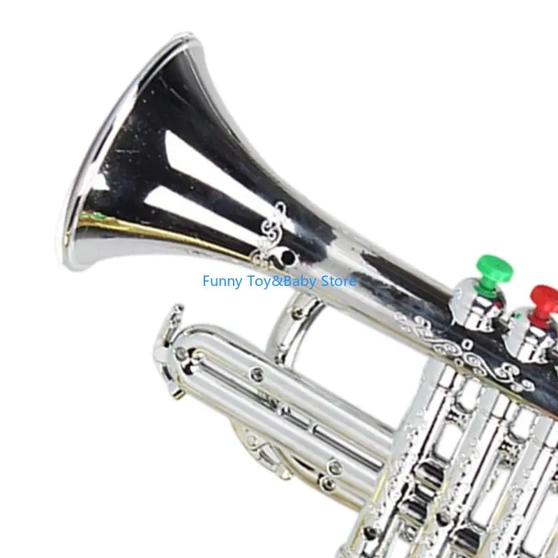 Trąbka zabawka dla dzieci edukacja muzyczna z realistycznymi dźwiękami usprawniająca zabawę i rozwój nauki instrument muzyczny