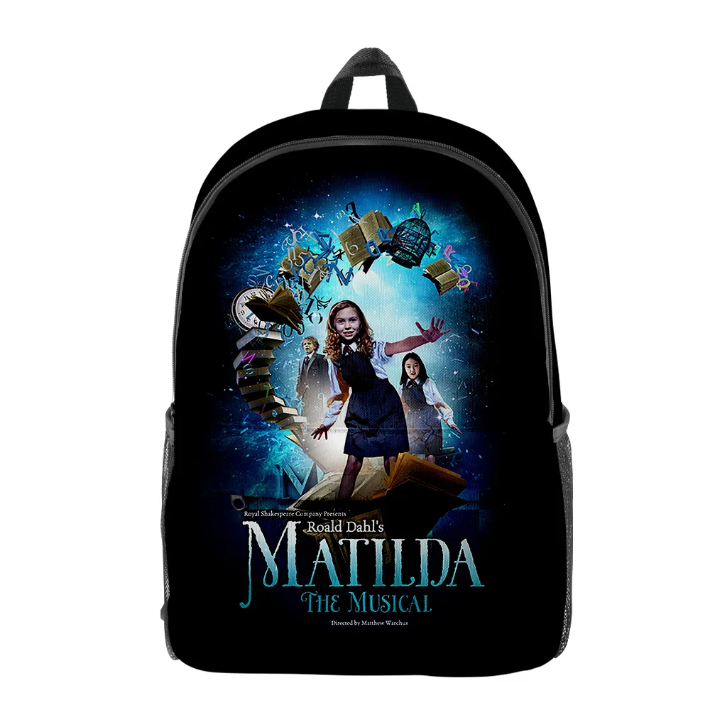 Imagem -05 - Harajuku Roald Dahls Matilda The Musical Movie Pupil Bookbag 3d Print Notebook Mochilas Impermeável Mochilas de Viagem Oxford