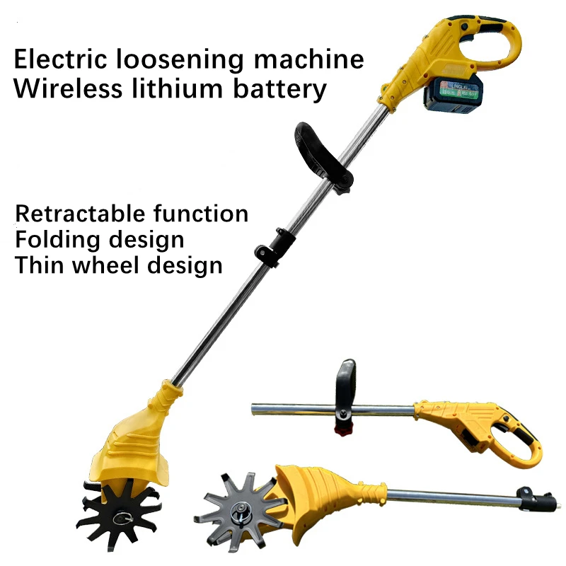 

Electric Earth Loosening Machine Small Agricultural Micro-Tiller Rotary Tiller Weeding Lithium Battery Lawn Trimmer Earth Turner