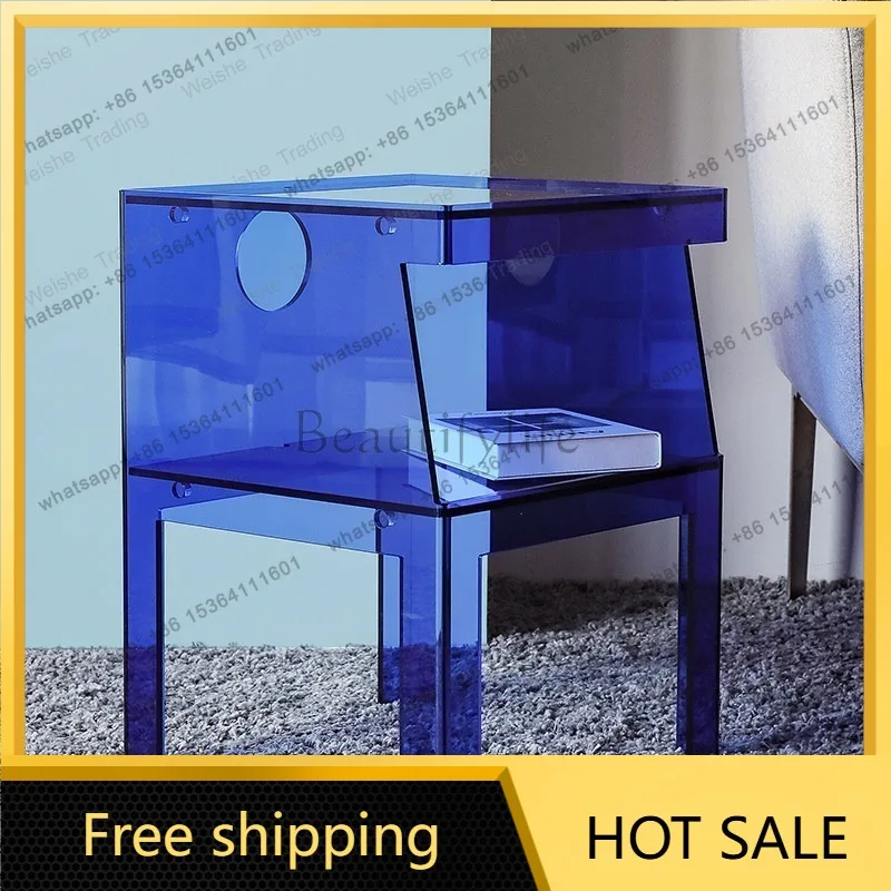 LDLight luxury storage bedside table, simple modern sofa side few acrylic cabinets
