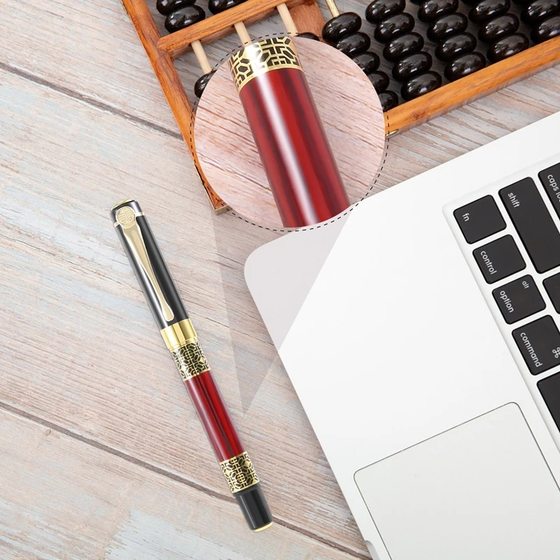 Chinese Classical Roller Ball Pen Elegant Golden Metal Ballpoint Pen For Office Business Signature School Student Gift