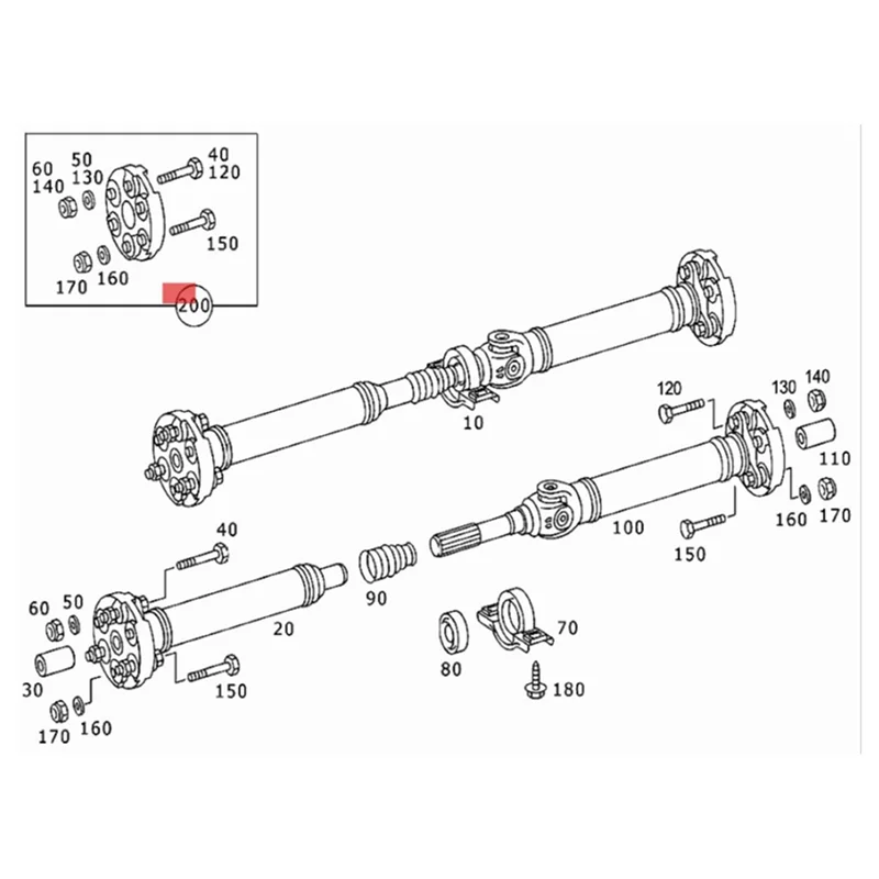 

A040-Drive Shaft Universal Joint With Bolts 1704100115 For Mercedes-Benz W203 W202 W210 W211 W220 W221 R170 R171 1998-2011