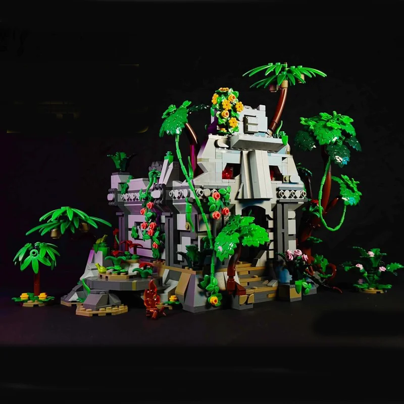 1391PCSMOC Sci-Fi Series Treasure Hunt Architecture Jungle Temple Ruins Building Block Model Assembly DIY Educational Toy Gift