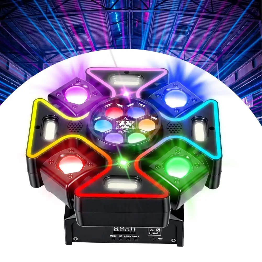 Professional 120W 4-in-1 RGBW Moving Head Stage Light DMX512 & Sound Activated Adjustable Rotating Light For Bar DJ Party KTV