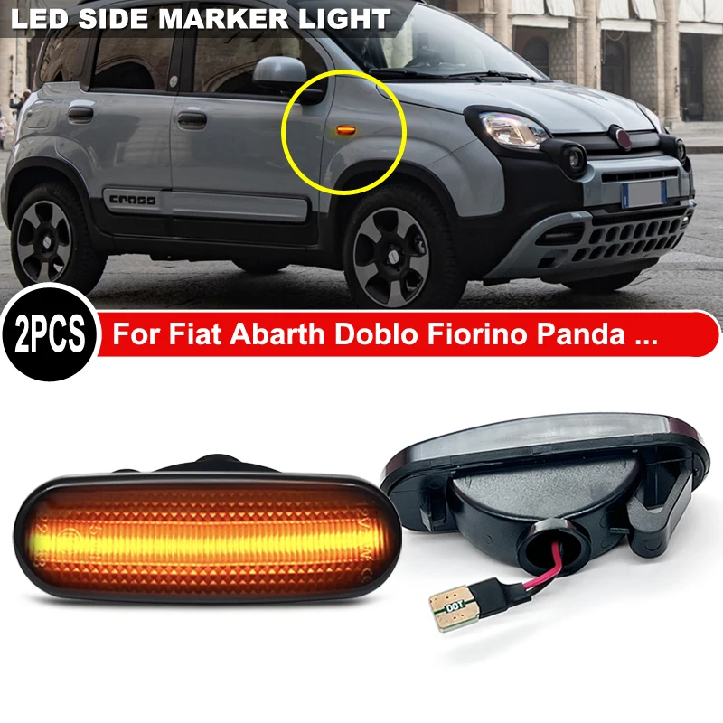 2Pcs LED Side Marker Light For Fiat Abarth Doblo Fiorino Panda Punto Stilo Linea Peugeot Bipper Box Citroen Nemo Lancia Musa