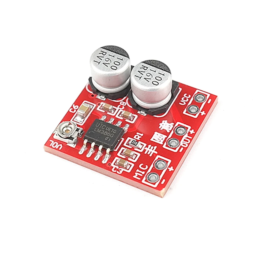 DC4-12V LM386 Electret Microphone Amplifier Board Microphone Pickup Module Can Drive Earphones Small Power Speakers