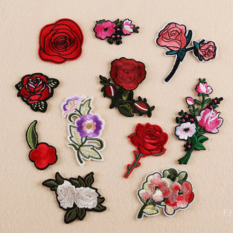 

11PCS Flower Patches Applique Embroidered Iron on Patch for Clothes Accessories