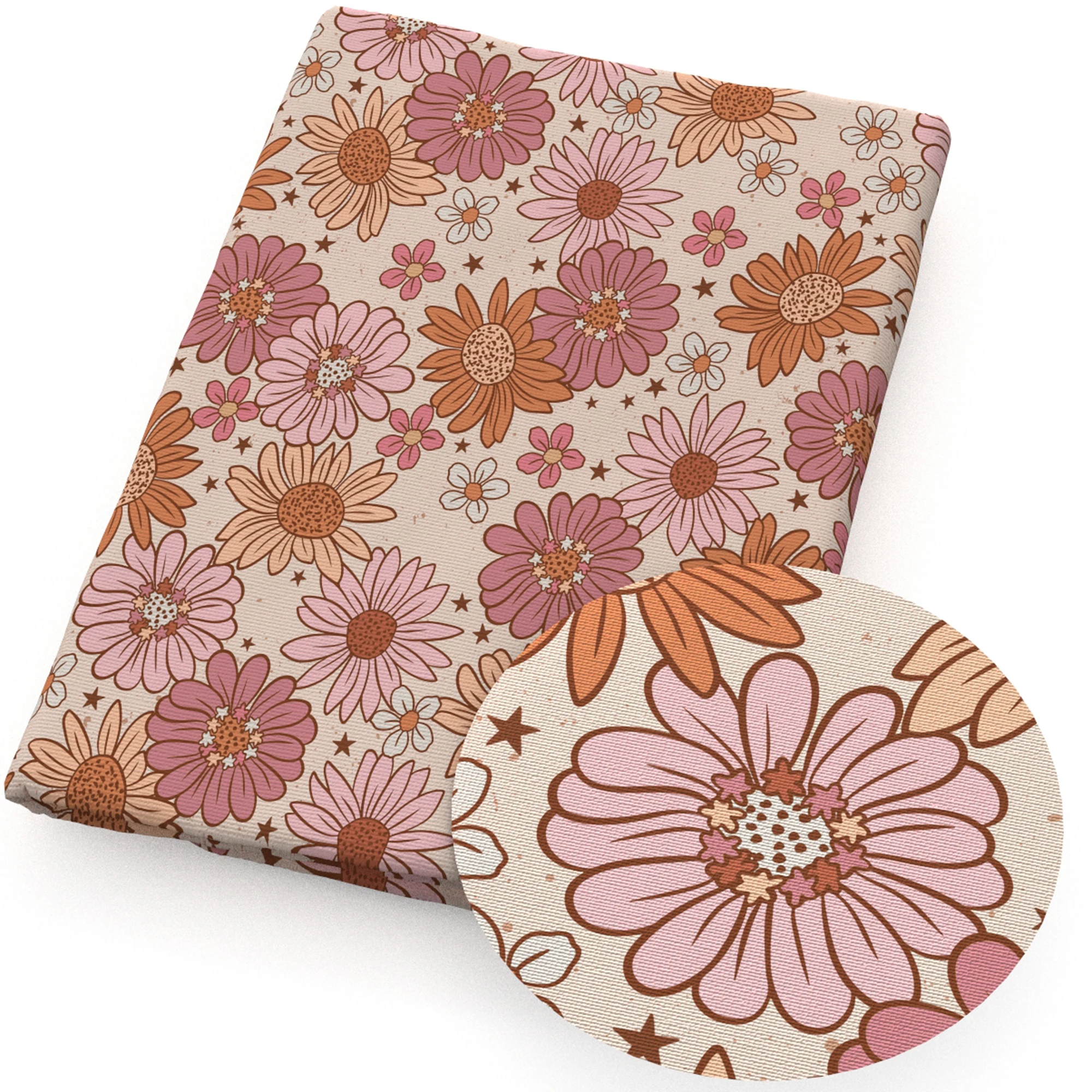 Plant Blossom Flowers Floral Printed Polyester Pure Cotton Material Patchwork Tissue Sewing Quilting Fabrics Needlework Cloth