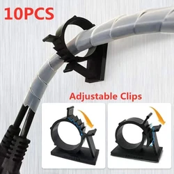 Cable Organizer Clips Self Adhesive Cable Management Wire Manager Cord Holder Charging Data Line Bobbin Winder Wall Mounted Hook