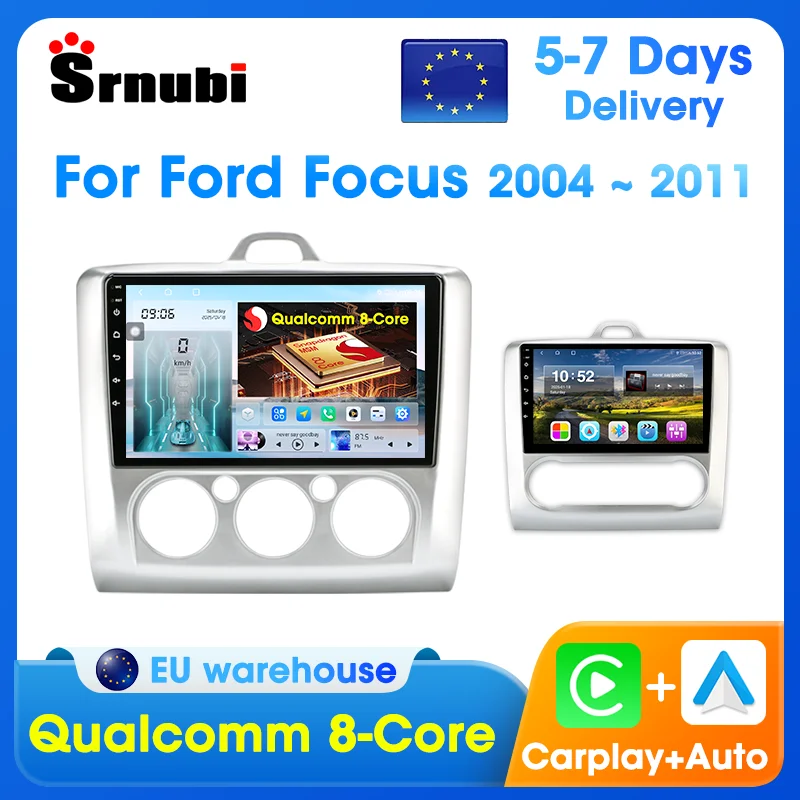 Android Auto Carplay pour Ford Focus 2 3 Mk2 Mk3 2004-2008 2009 2010 2011 autoradio Navigation GPS lecteur multimédia stéréo DVD