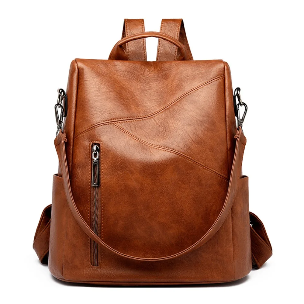 

Новый универсальный рюкзак из искусственной кожи, черный, коричневый, водонепроницаемая сумка для компьютера, большая вместительная полиэстеровая школьная сумка для мужчин и женщин